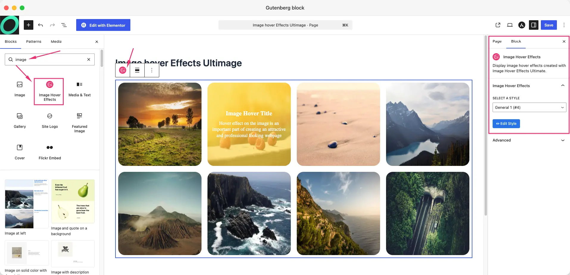 Image Hover Gutenberg Block